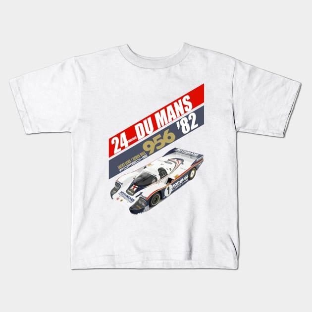 Le Mans 24 Hours Porsche 956 Kids T-Shirt by Alexventura